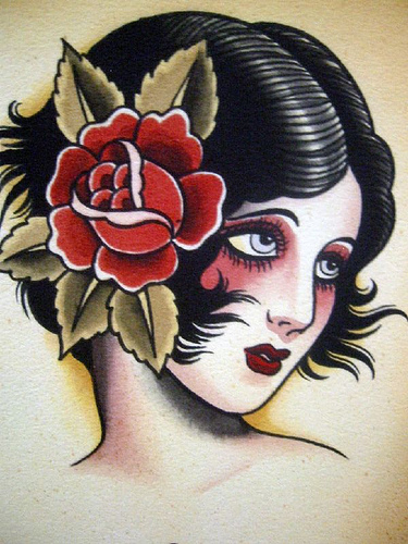 vintage tattoo'flower'